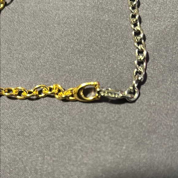 NWT AUTHENTIC Coach Gold and Silver Women's Necklace WITH LOGO - Picture 4 of 6